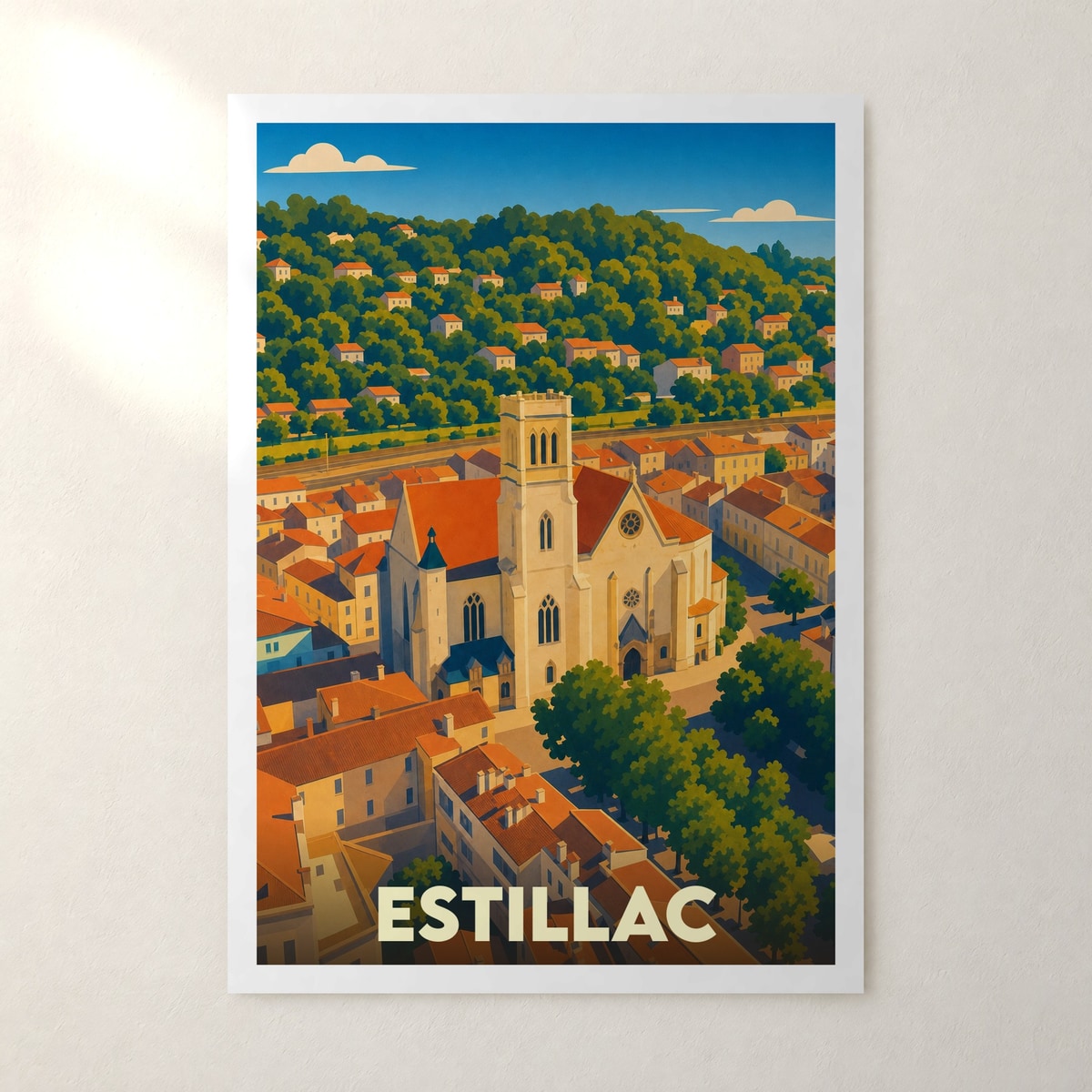 Affiche Estillac – sans cadre, accrochée au mur