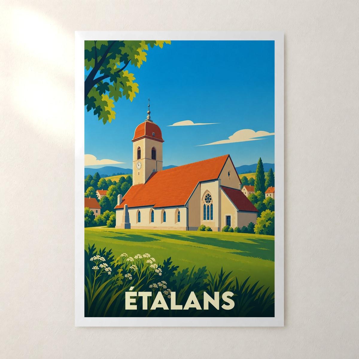 Affiche Étalans – sans cadre, accrochée au mur