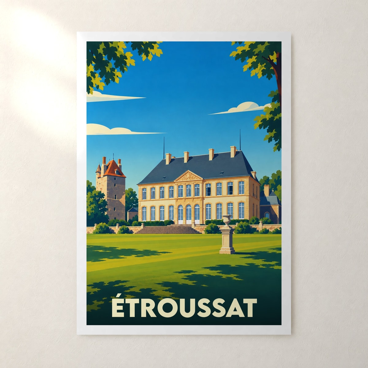 Affiche Étroussat – sans cadre, accrochée au mur