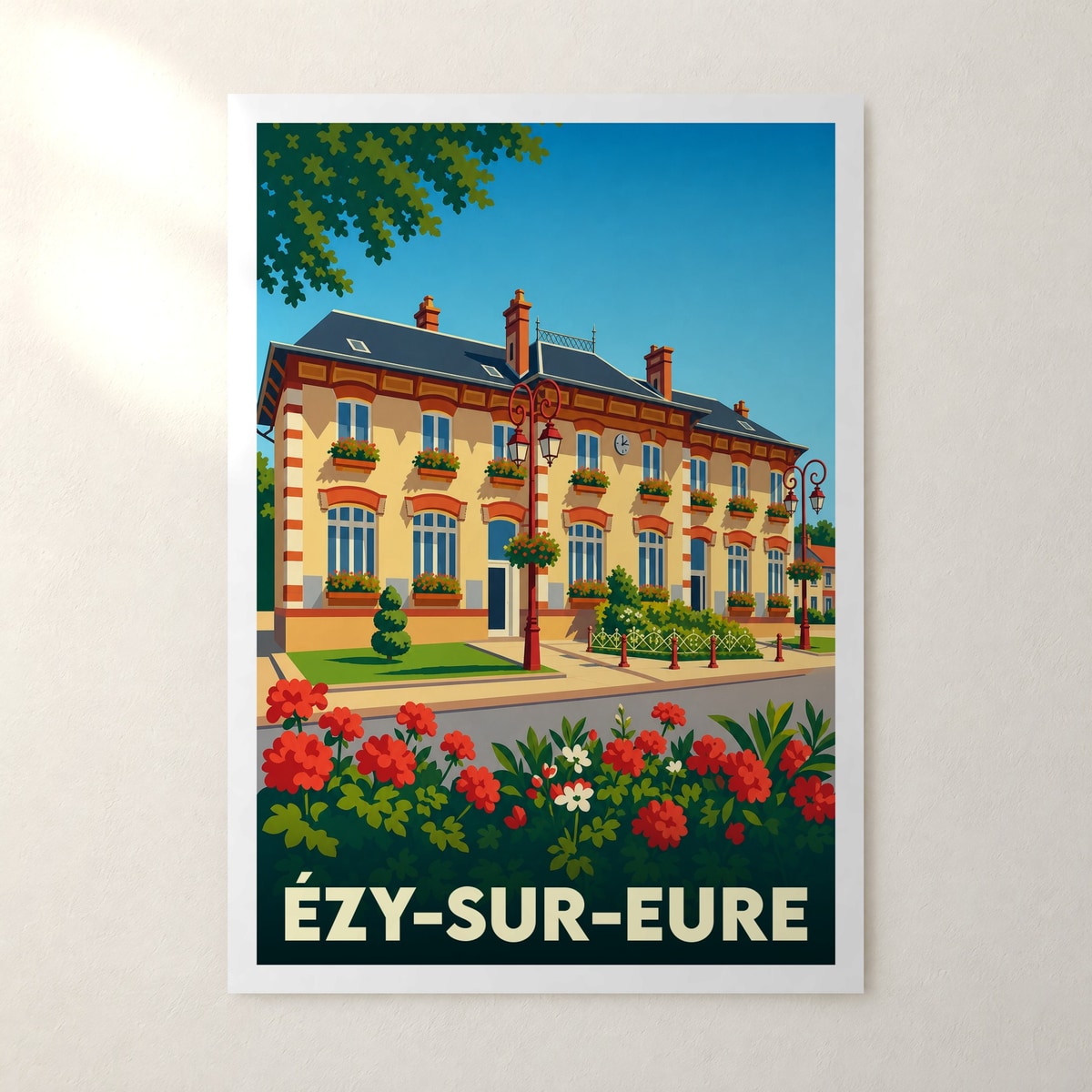 Affiche Ézy-sur-Eure – sans cadre, accrochée au mur
