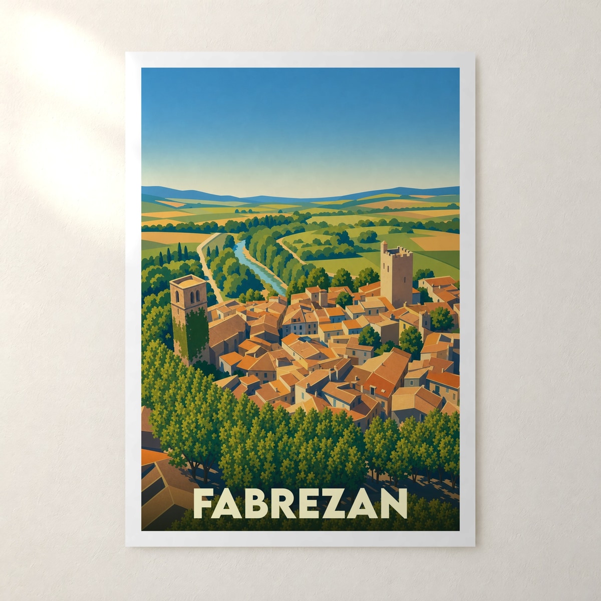 Affiche Fabrezan – sans cadre, accrochée au mur