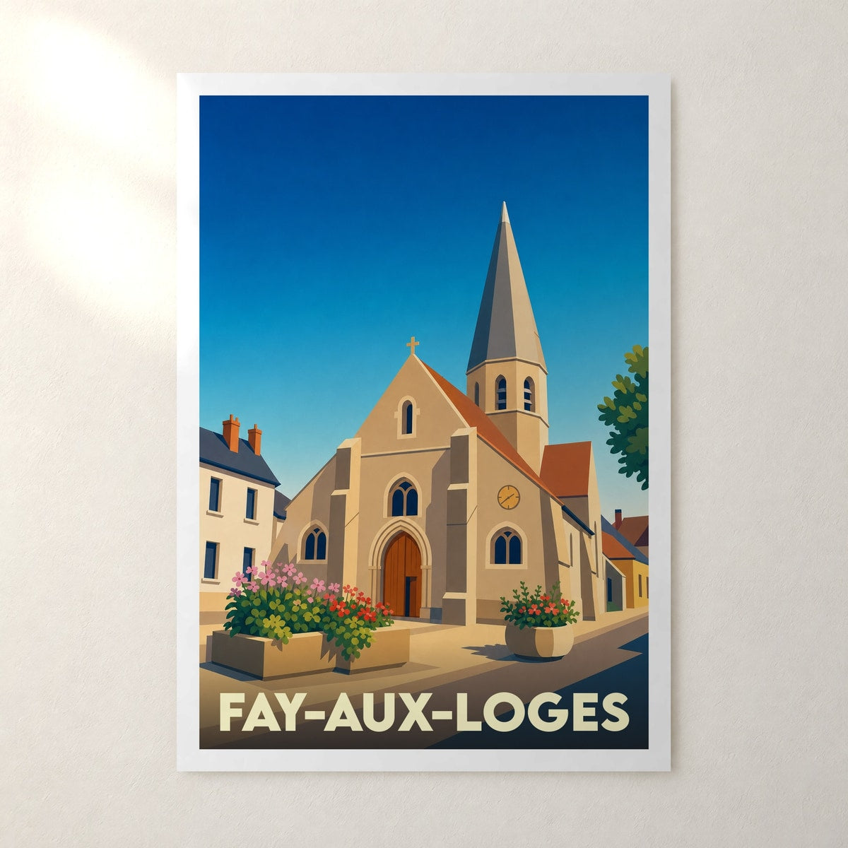 Affiche Fay-aux-Loges – sans cadre, accrochée au mur