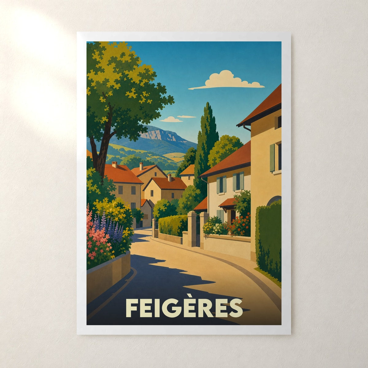 Affiche Feigères – sans cadre, accrochée au mur