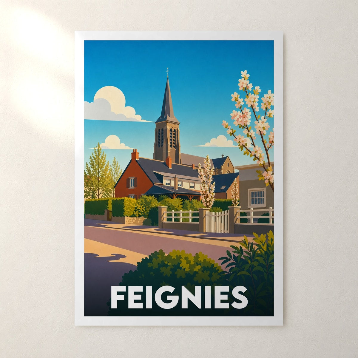 Affiche Feignies – sans cadre, accrochée au mur