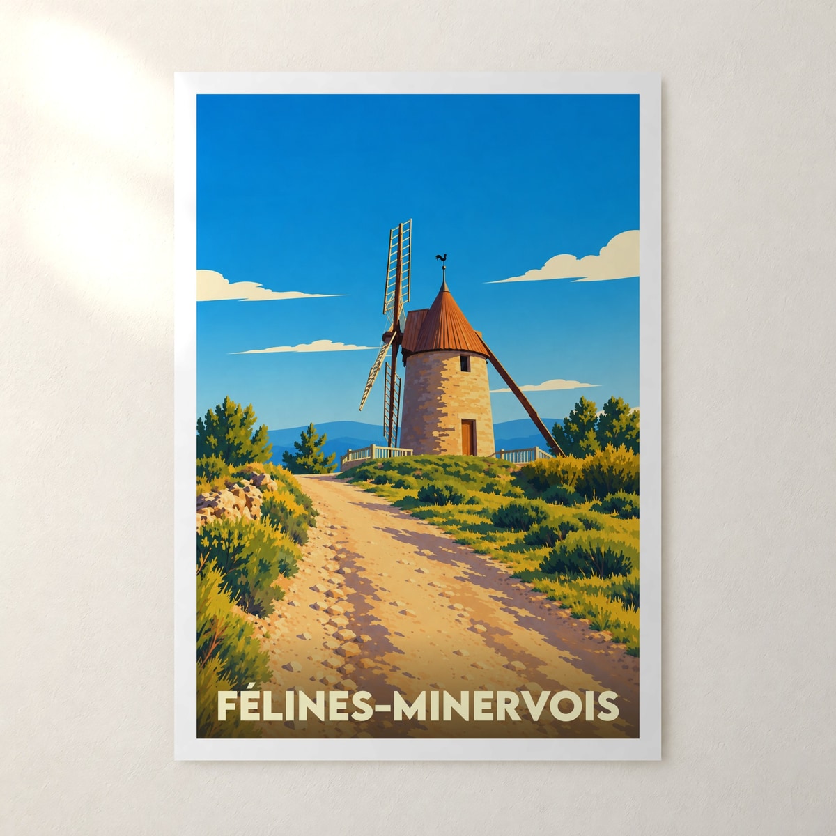 Affiche Félines-Minervois – sans cadre, accrochée au mur