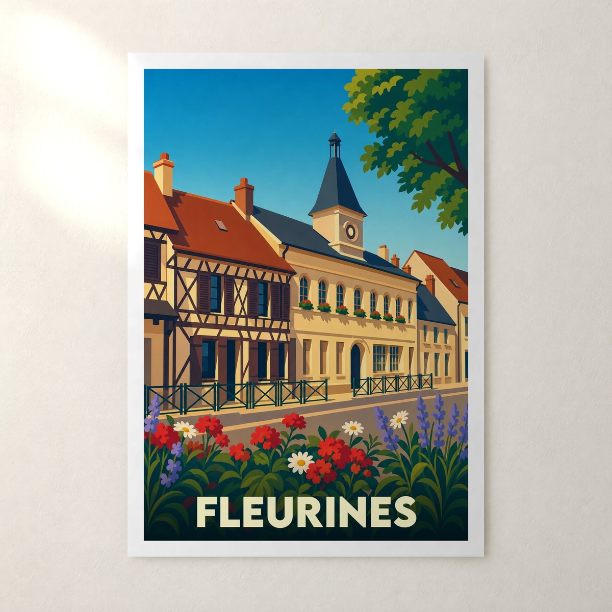 Affiche Fleurines – sans cadre, accrochée au mur