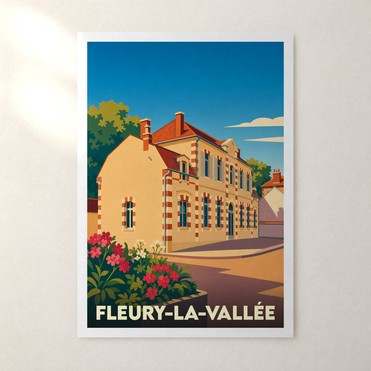 Affiche Fleury-la-Vallée – sans cadre, accrochée au mur