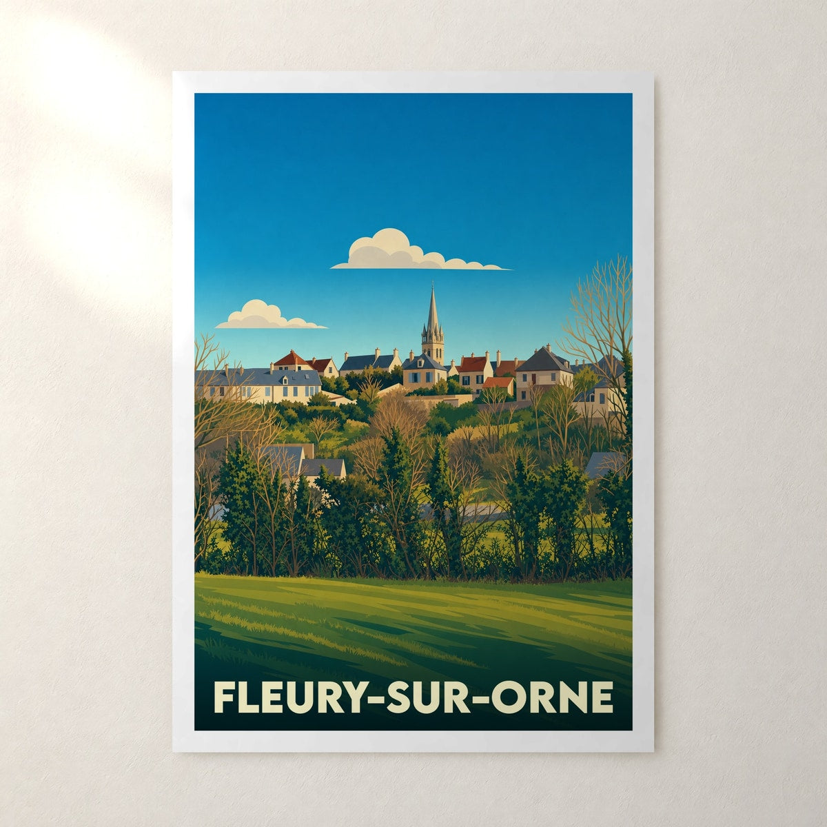 Affiche Fleury-sur-Orne – sans cadre, accrochée au mur
