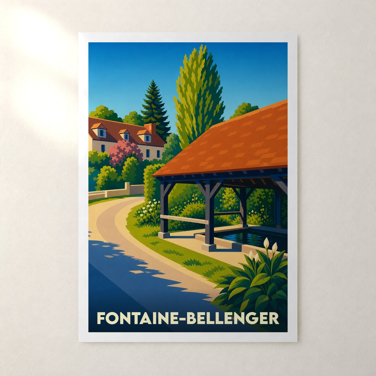 Affiche Fontaine-Bellenger – sans cadre, accrochée au mur