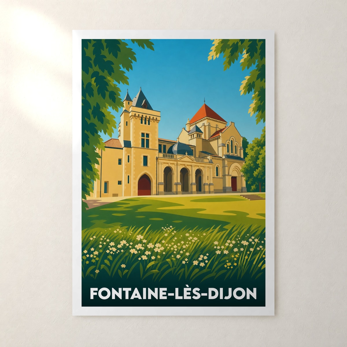 Affiche Fontaine-lès-Dijon – sans cadre, accrochée au mur