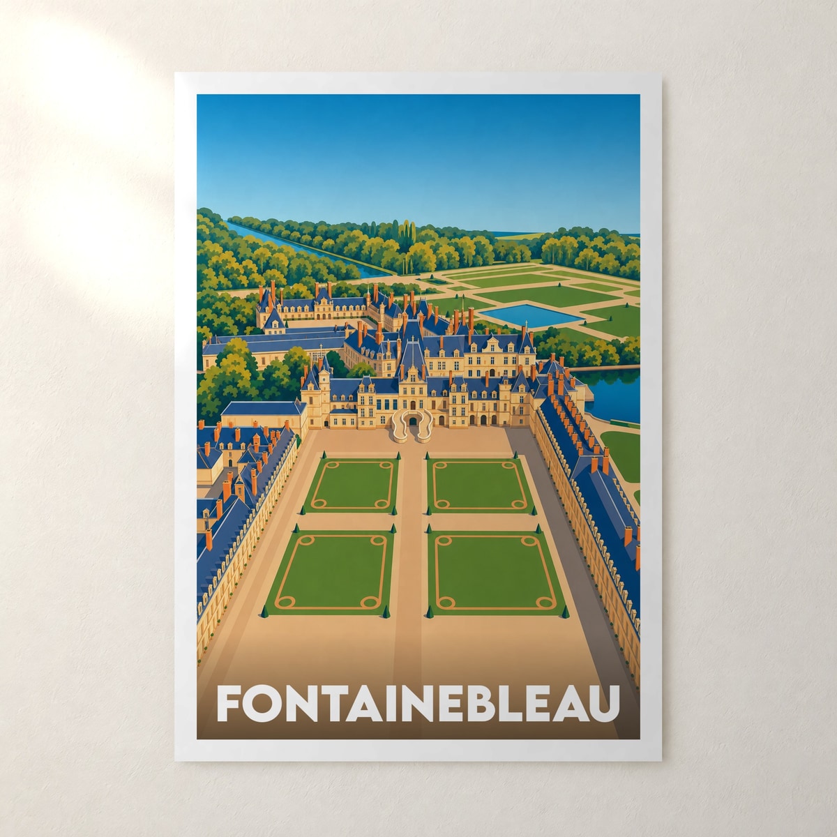 Affiche Fontainebleau – sans cadre, accrochée au mur