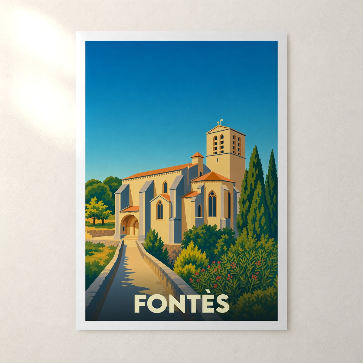 Affiche Fontès – sans cadre, accrochée au mur