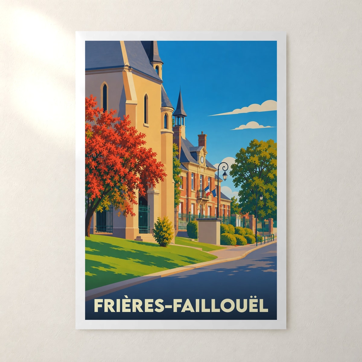 Affiche Frières-Faillouël – sans cadre, accrochée au mur