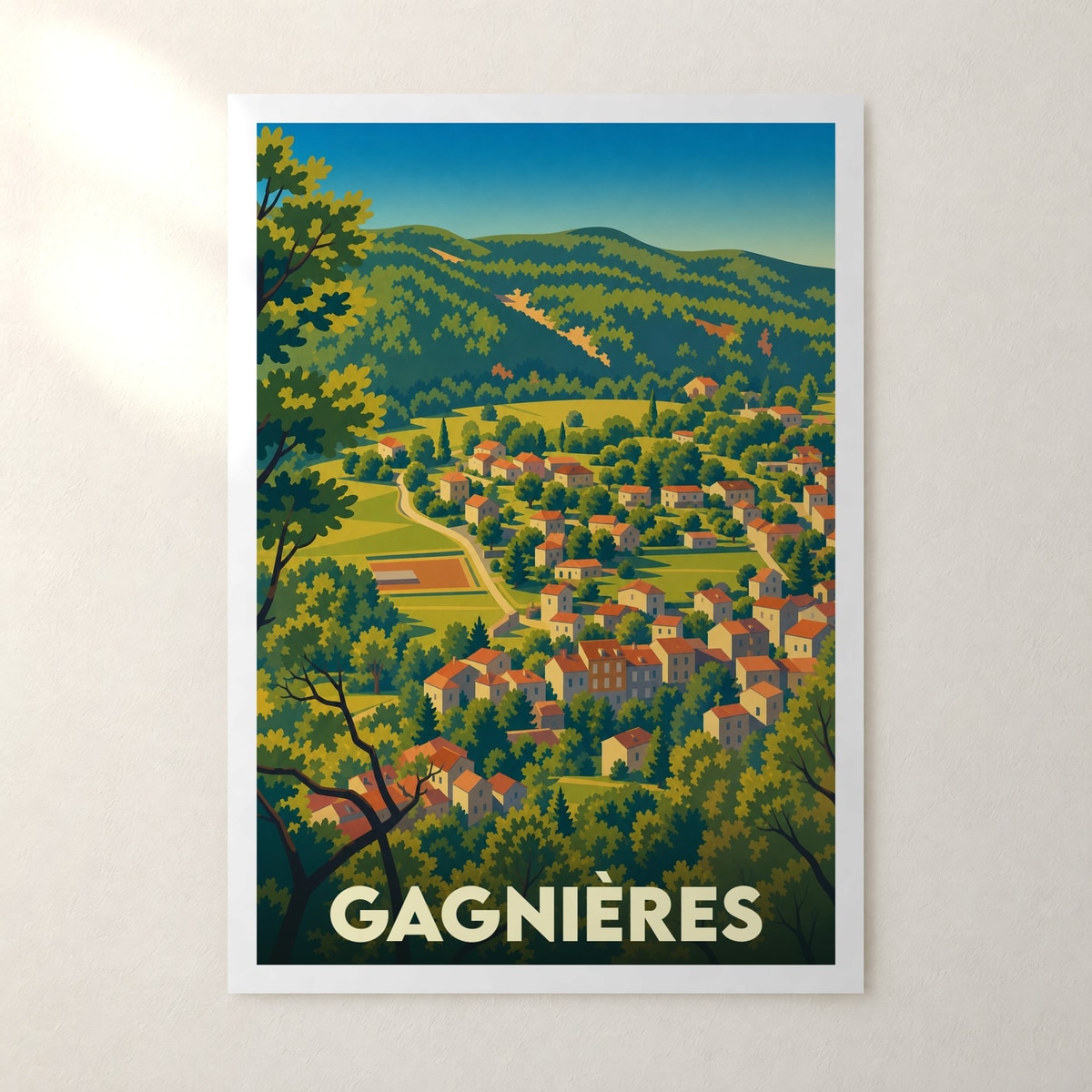 Affiche Gagnières – sans cadre, accrochée au mur