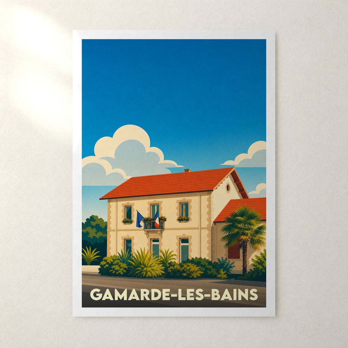 Affiche Gamarde-les-Bains – sans cadre, accrochée au mur