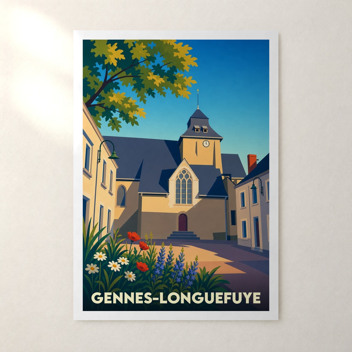 Affiche Gennes-Longuefuye – sans cadre, accrochée au mur