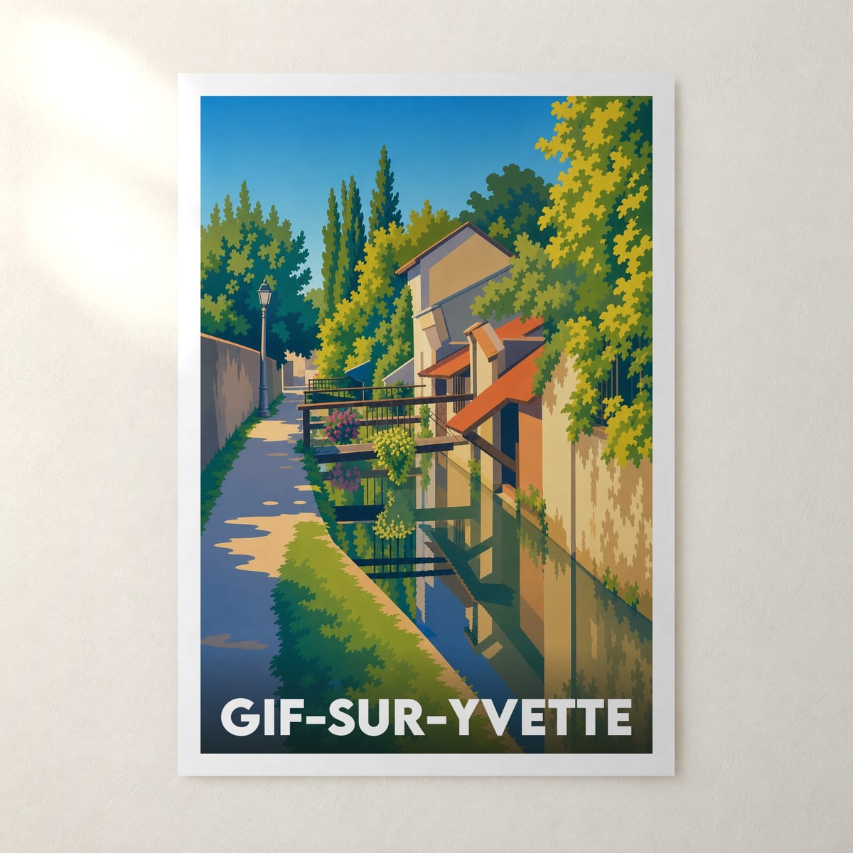 Affiche Gif-sur-Yvette – sans cadre, accrochée au mur