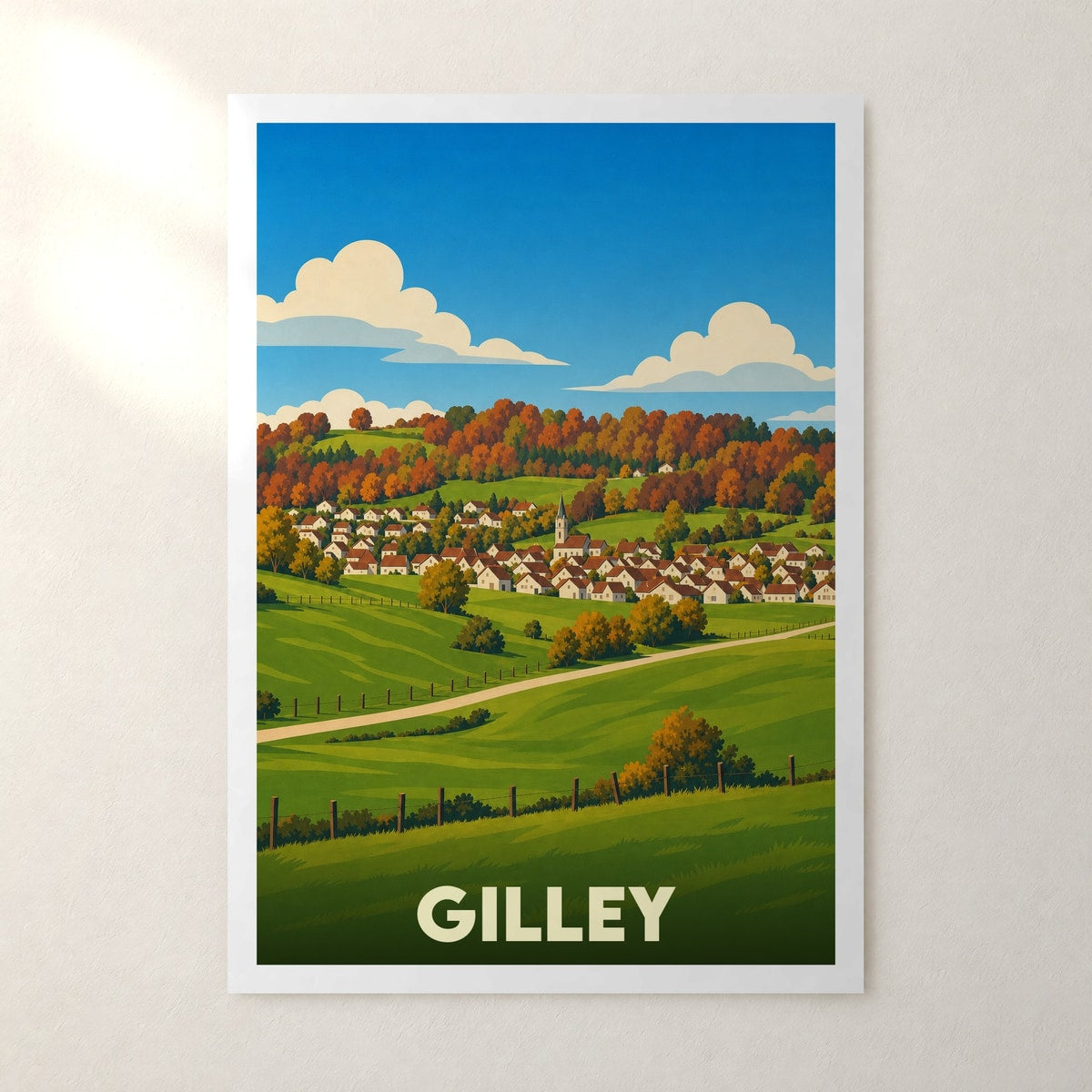 Affiche Gilley – sans cadre, accrochée au mur