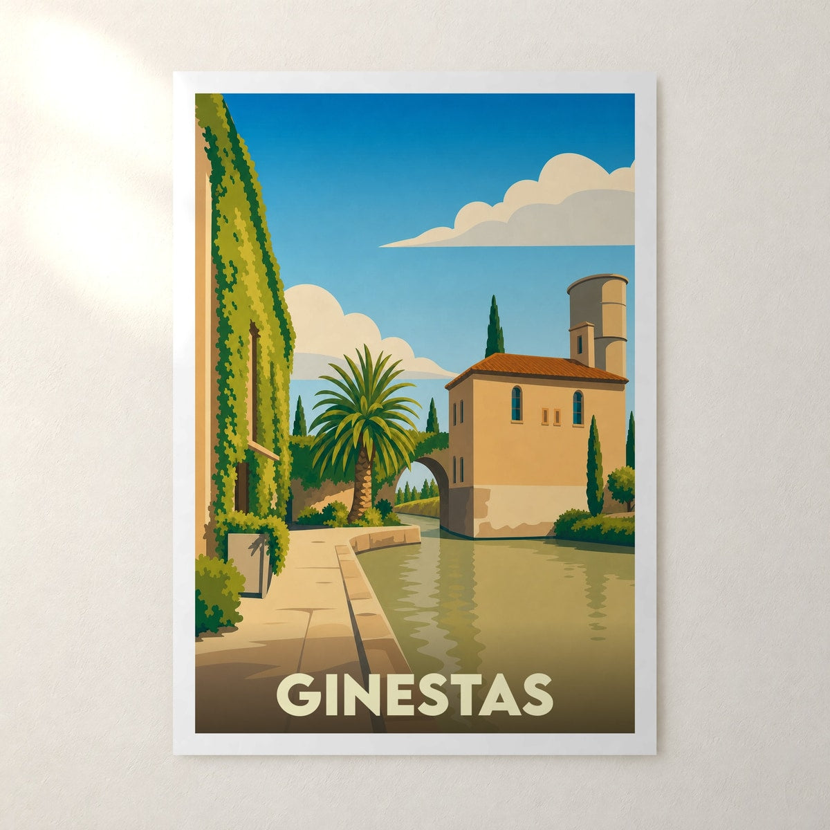 Affiche Ginestas – sans cadre, accrochée au mur