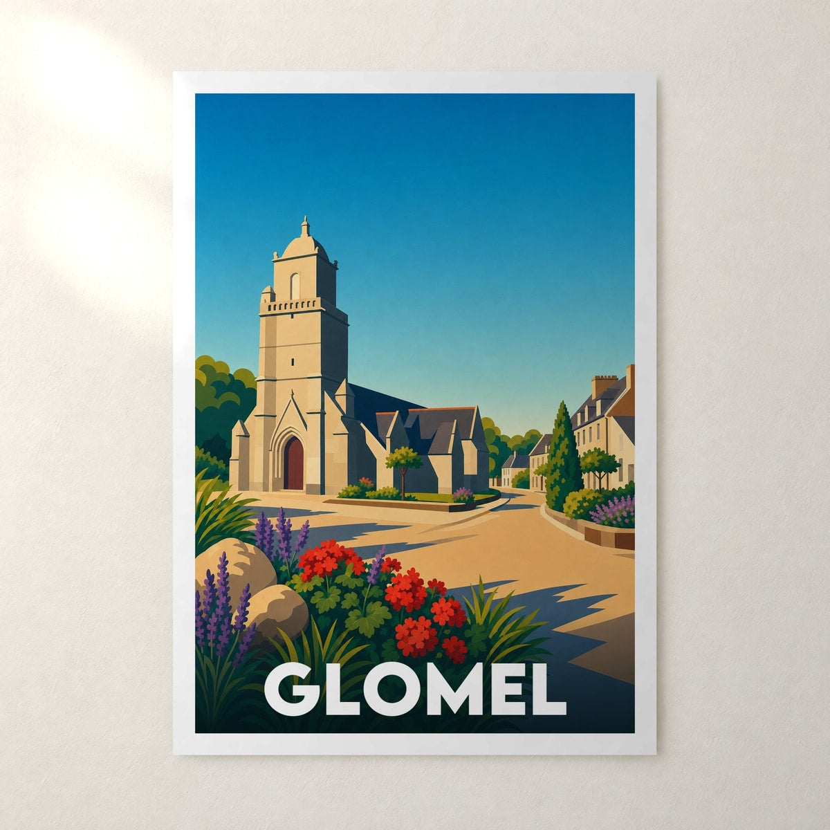Affiche Glomel – sans cadre, accrochée au mur