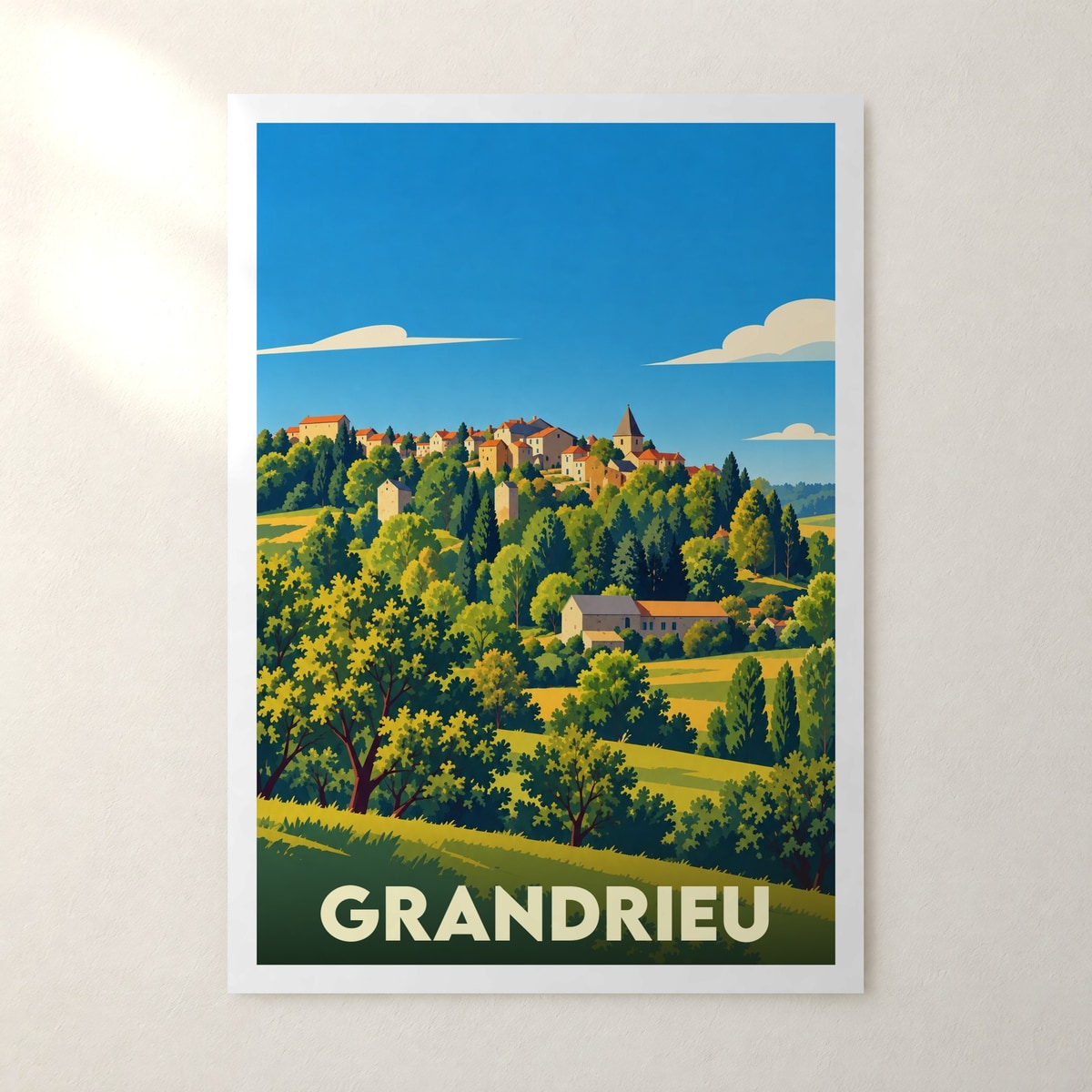 Affiche Grandrieu – sans cadre, accrochée au mur