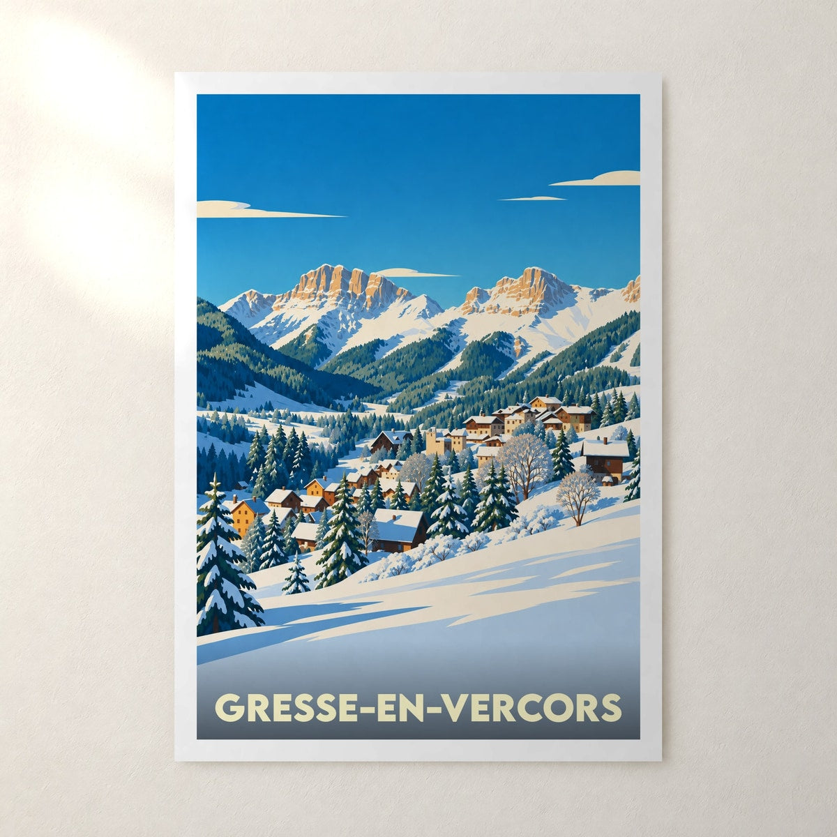 Affiche Gresse-en-Vercors – sans cadre, accrochée au mur