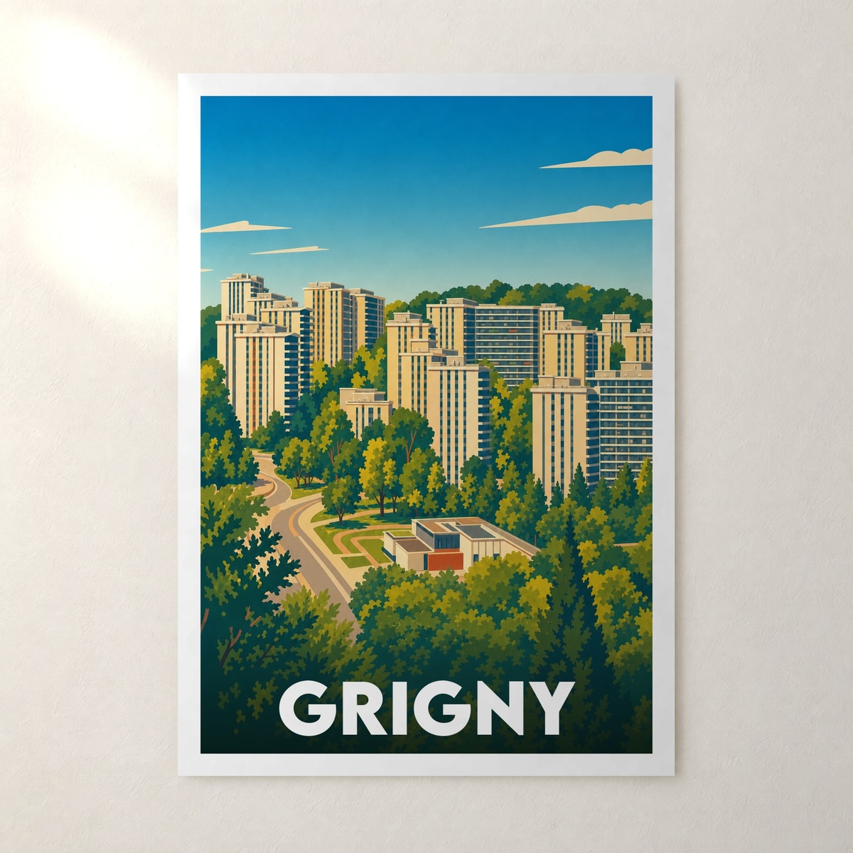 Affiche Grigny – sans cadre, accrochée au mur