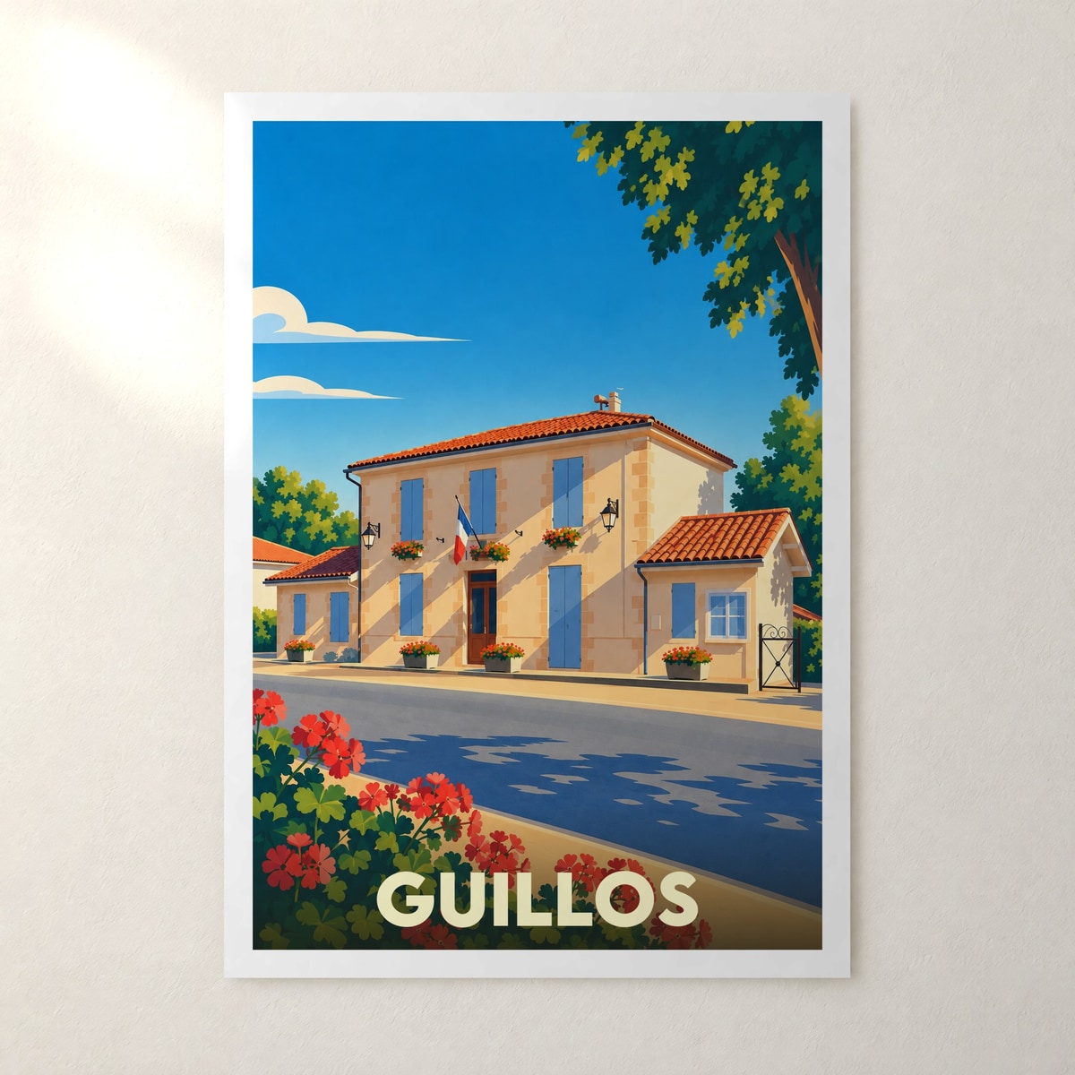 Affiche Guillos – sans cadre, accrochée au mur