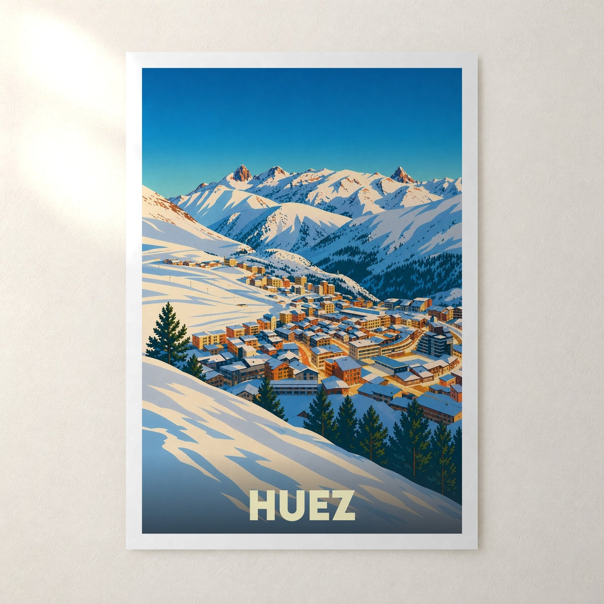 Affiche Huez – sans cadre, accrochée au mur