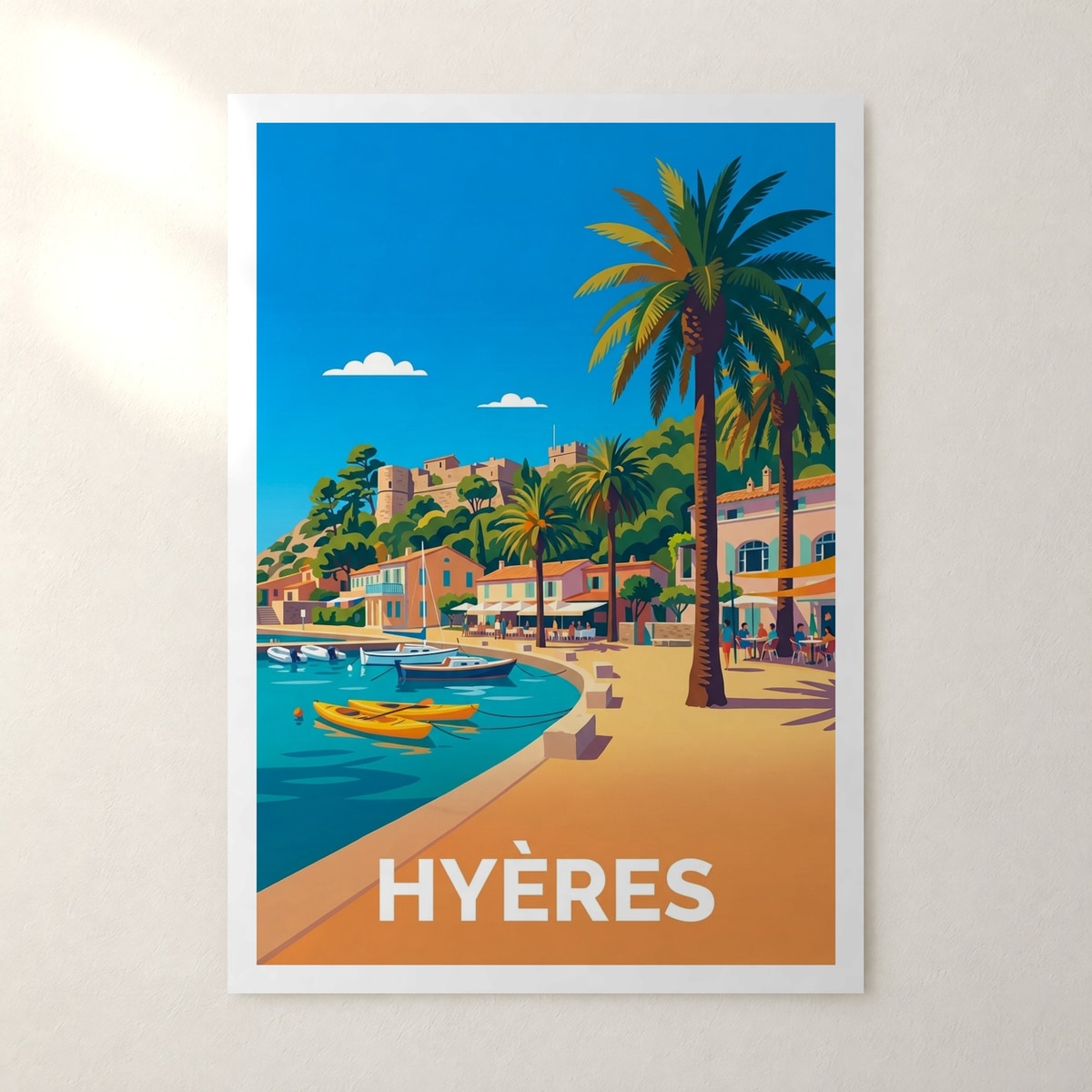 Affiche Hyères – sans cadre, accrochée au mur