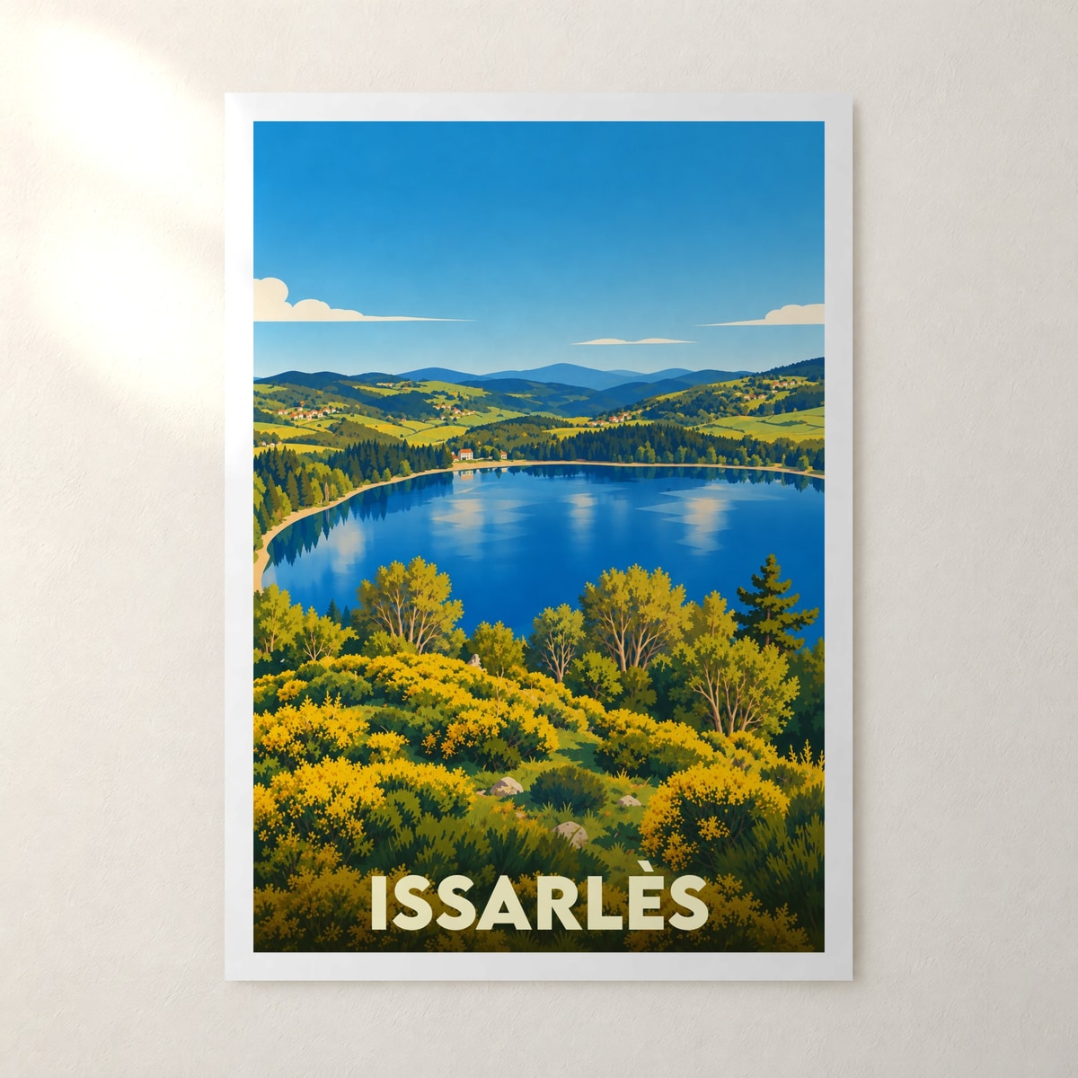Affiche Issarlès – sans cadre, accrochée au mur
