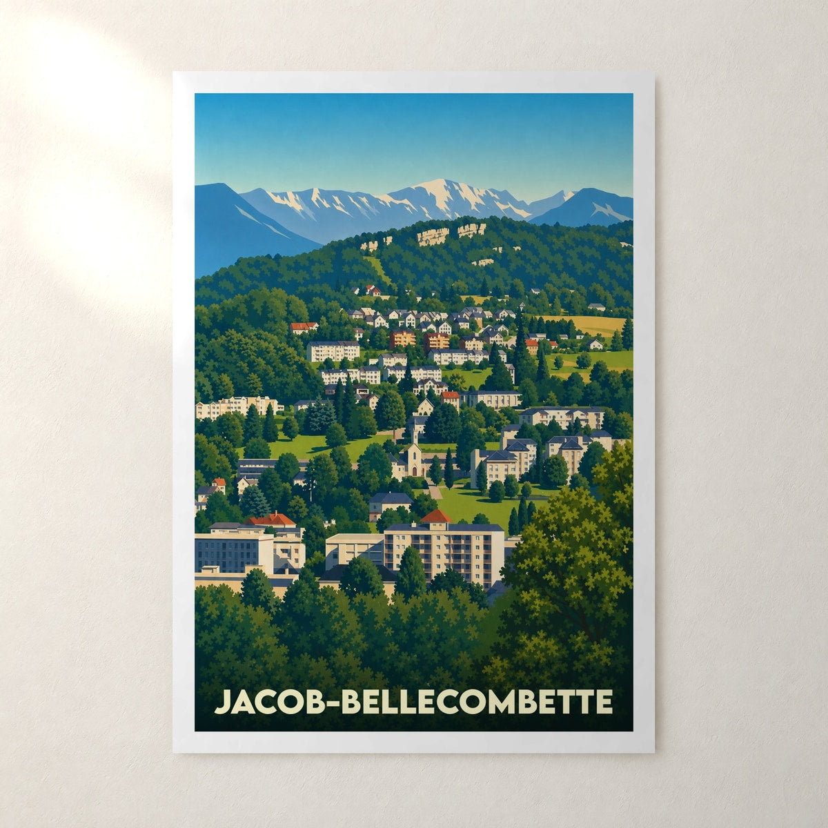 Affiche Jacob-Bellecombette – sans cadre, accrochée au mur