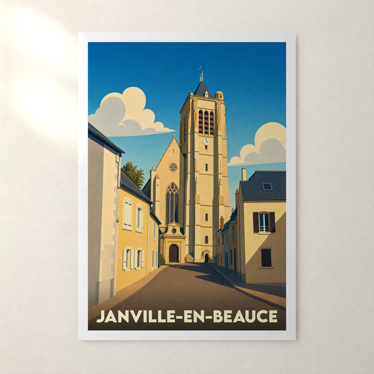 Affiche Janville-en-Beauce – sans cadre, accrochée au mur
