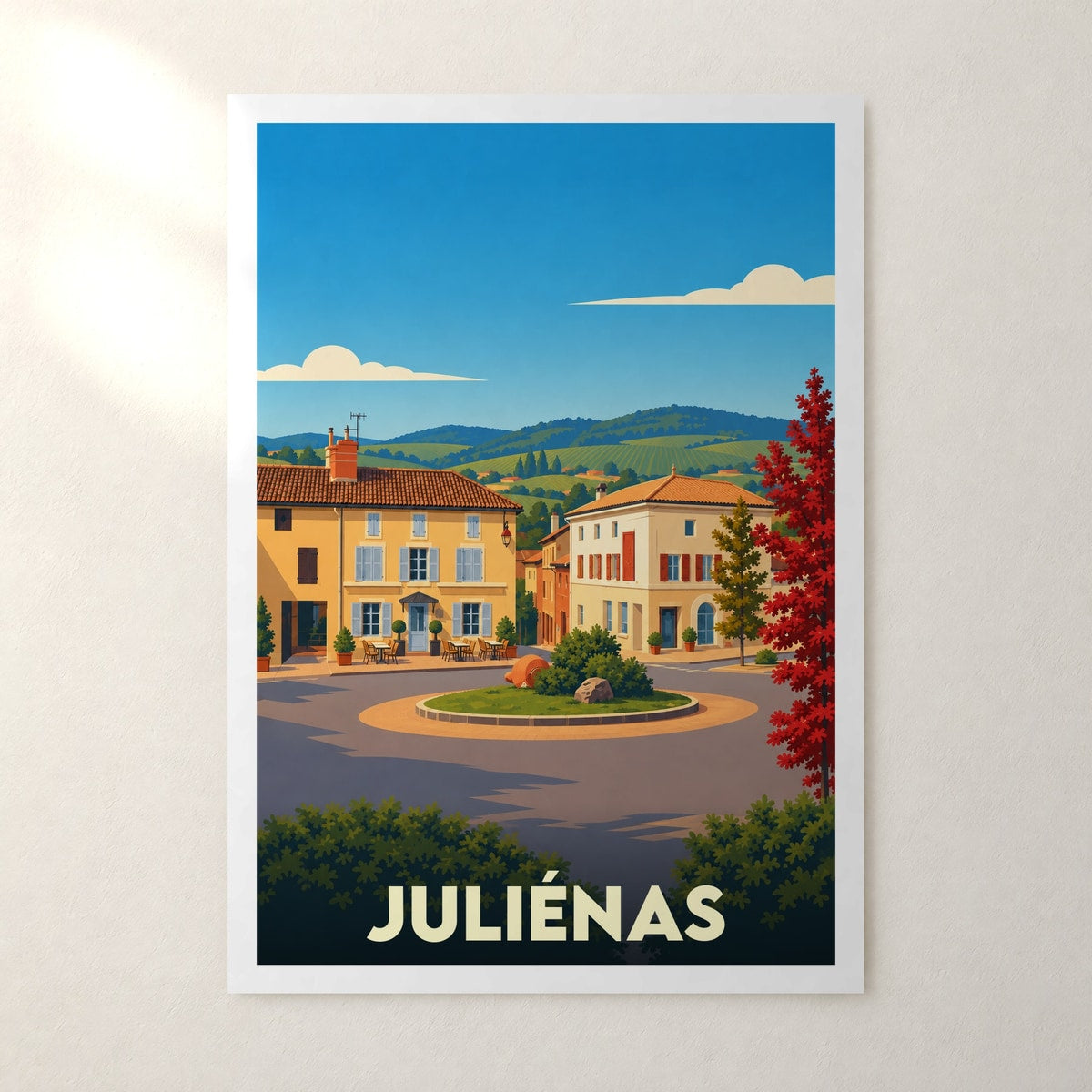Affiche Juliénas – sans cadre, accrochée au mur