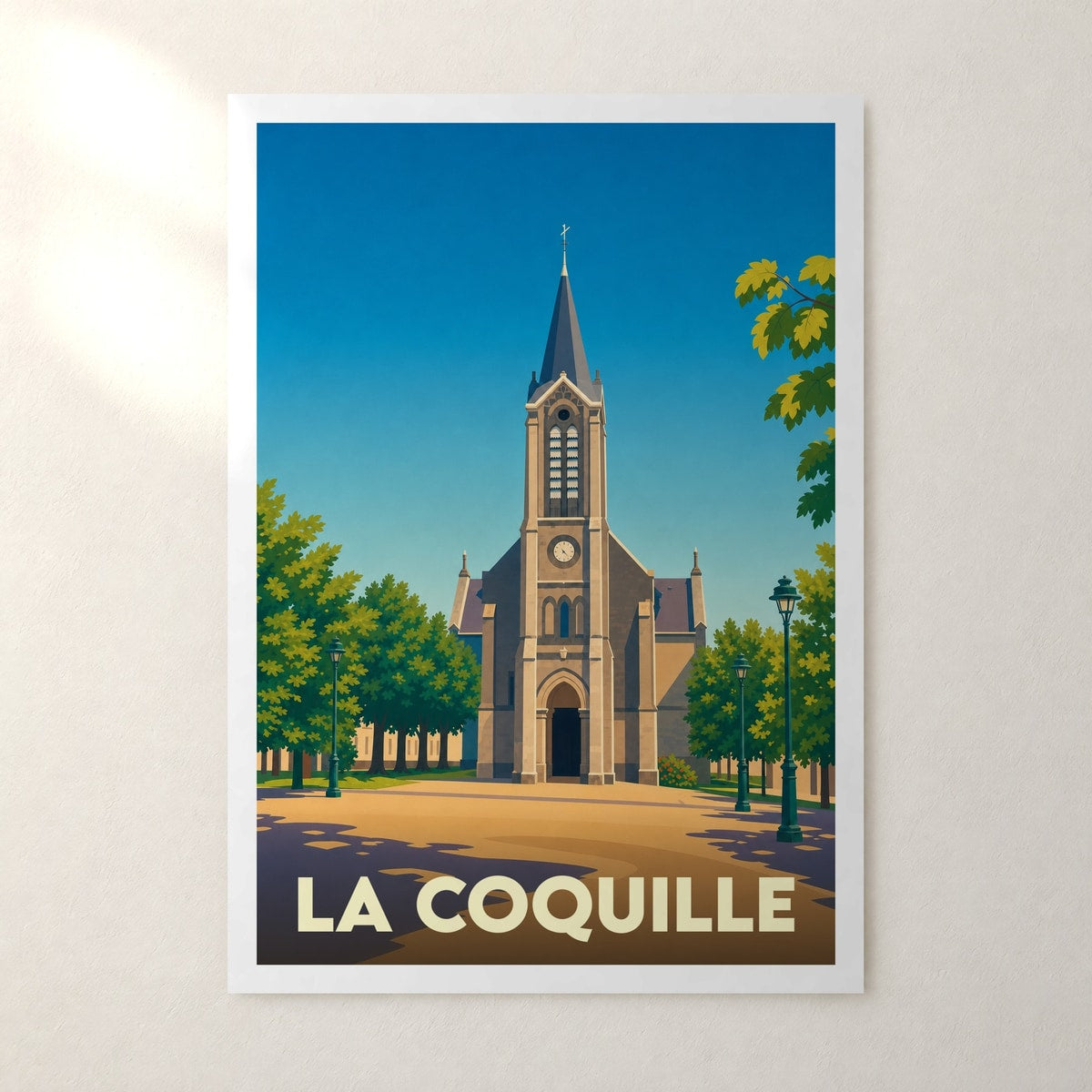 Affiche La Coquille – sans cadre, accrochée au mur