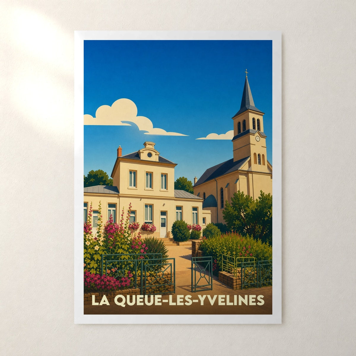 Affiche La Queue-les-Yvelines – sans cadre, accrochée au mur