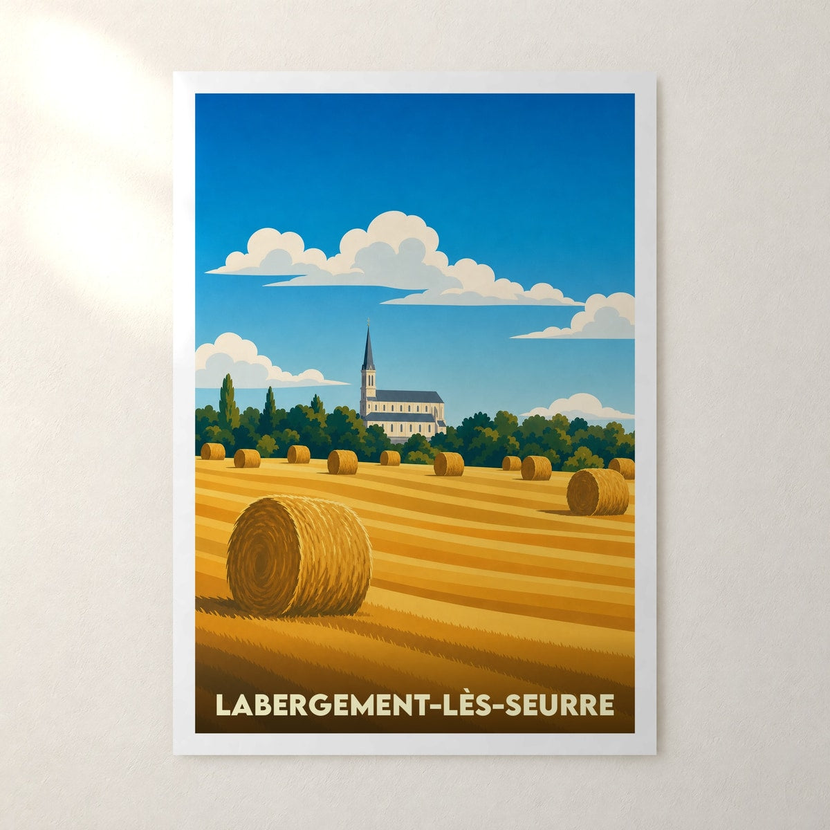 Affiche Labergement-lès-Seurre – sans cadre, accrochée au mur