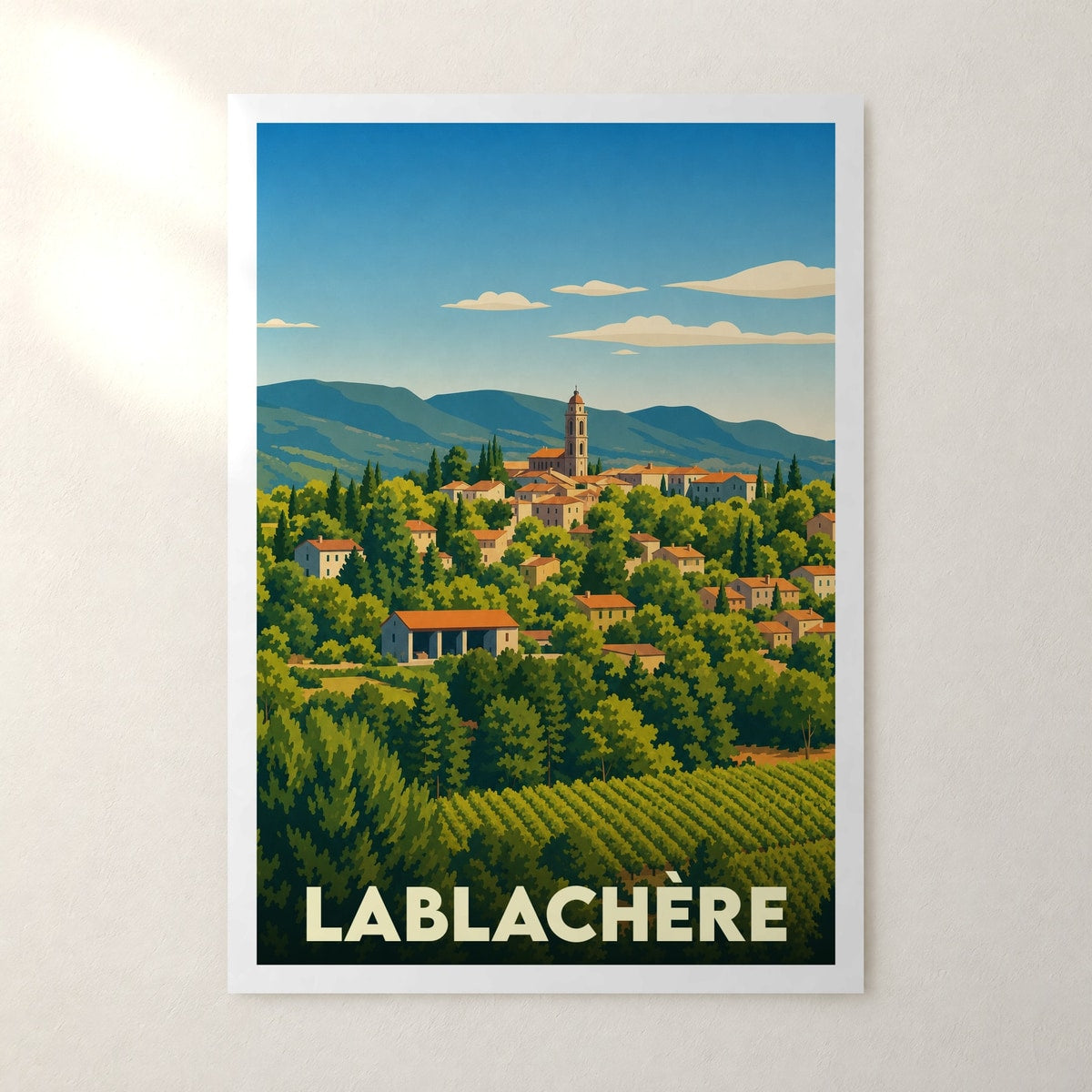 Affiche Lablachère – sans cadre, accrochée au mur