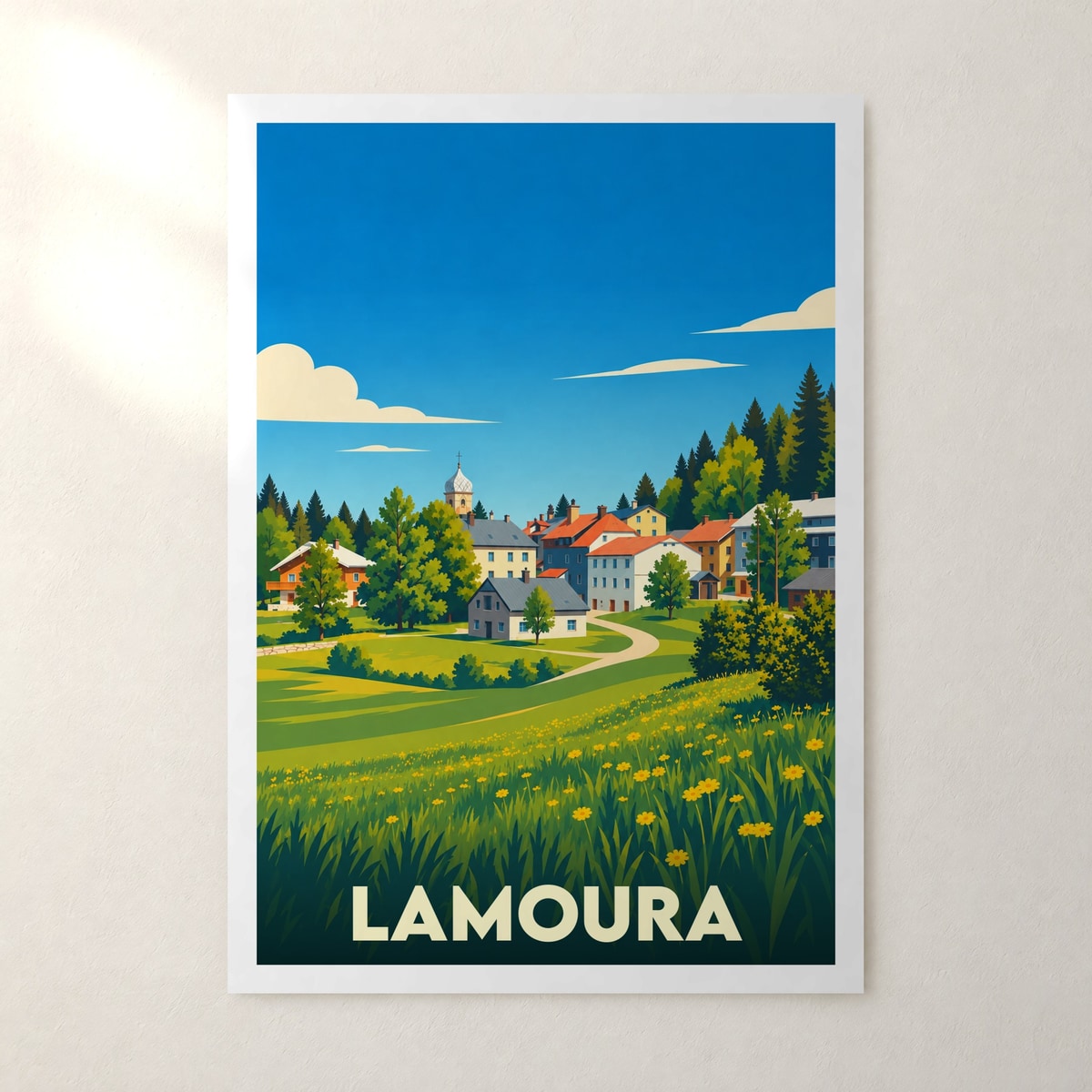 Affiche Lamoura – sans cadre, accrochée au mur