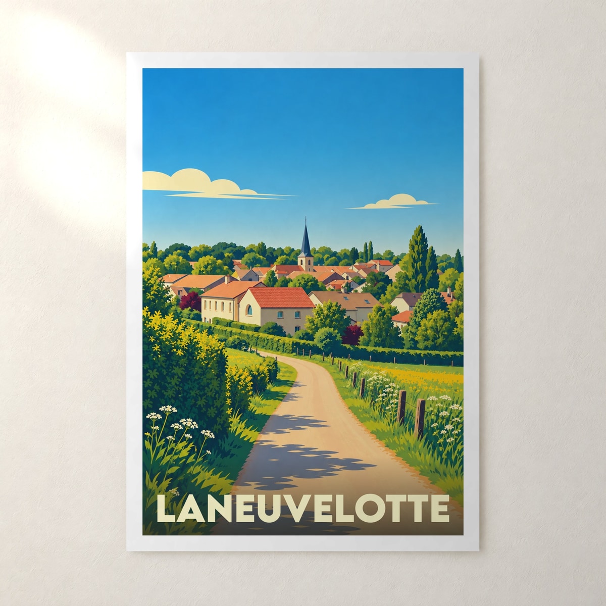 Affiche Laneuvelotte – sans cadre, accrochée au mur