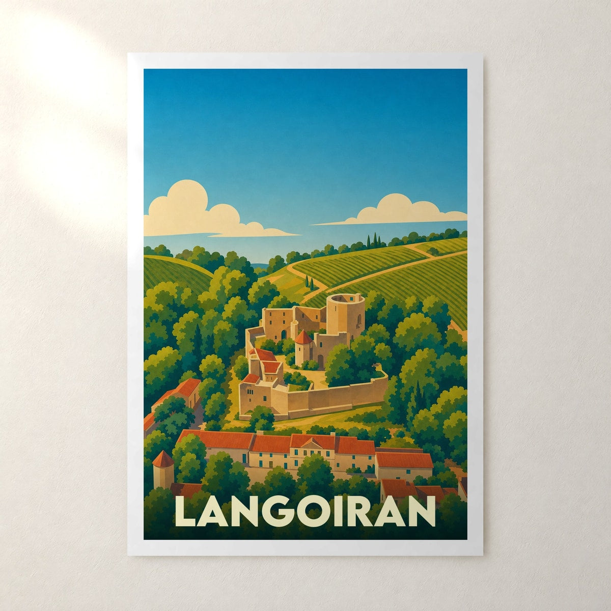 Affiche Langoiran – sans cadre, accrochée au mur