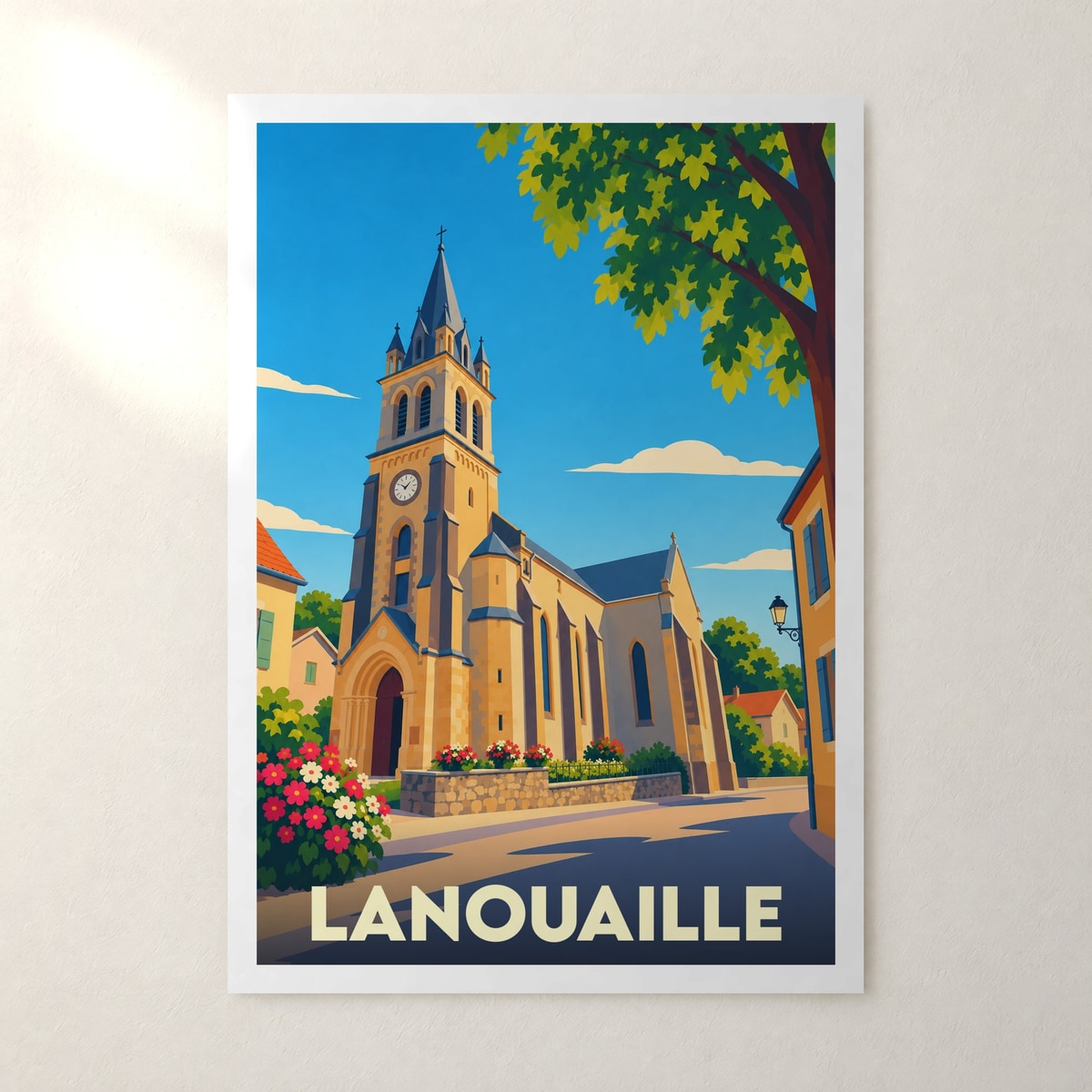 Affiche Lanouaille (Dordogne) – sans cadre, accrochée au mur