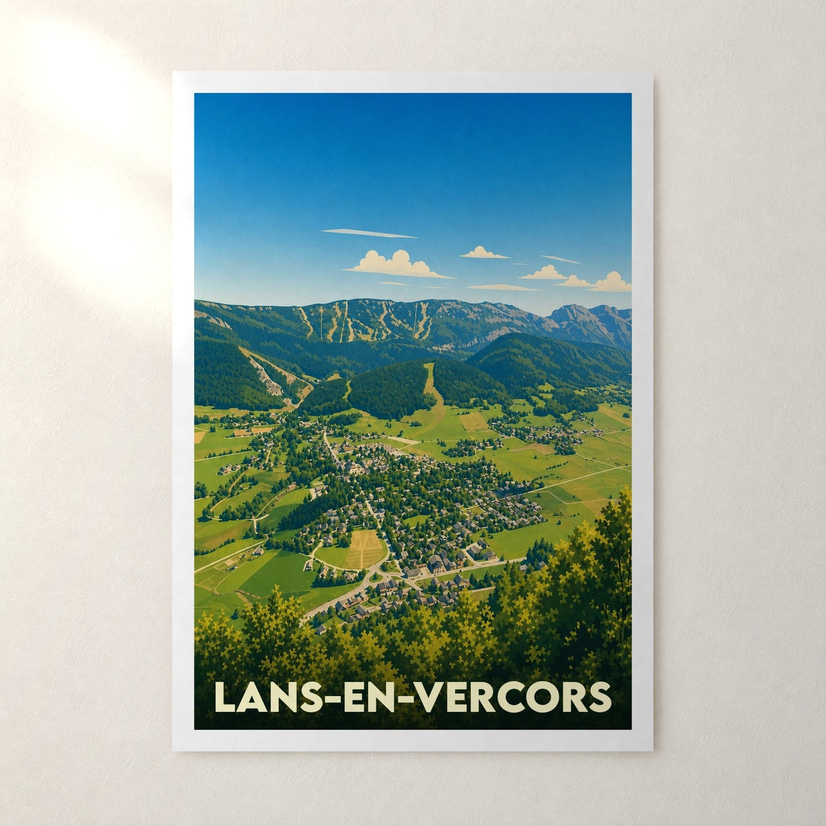 Affiche Lans-en-Vercors – sans cadre, accrochée au mur