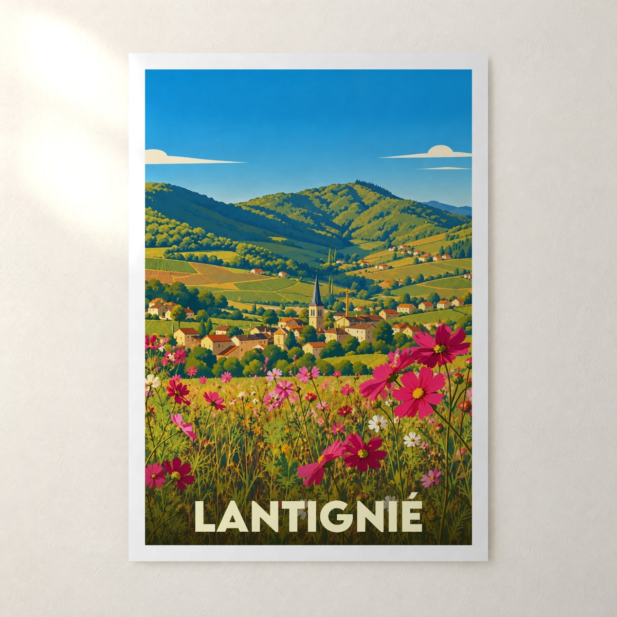 Affiche Lantignié – sans cadre, accrochée au mur