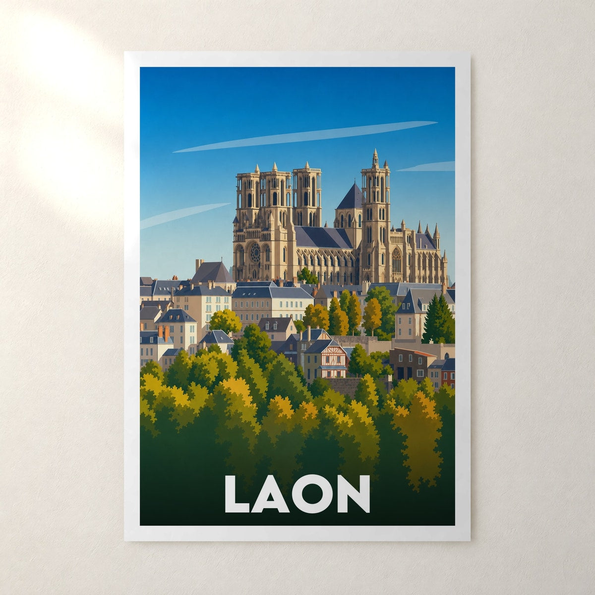 Affiche Laon – sans cadre, accrochée au mur