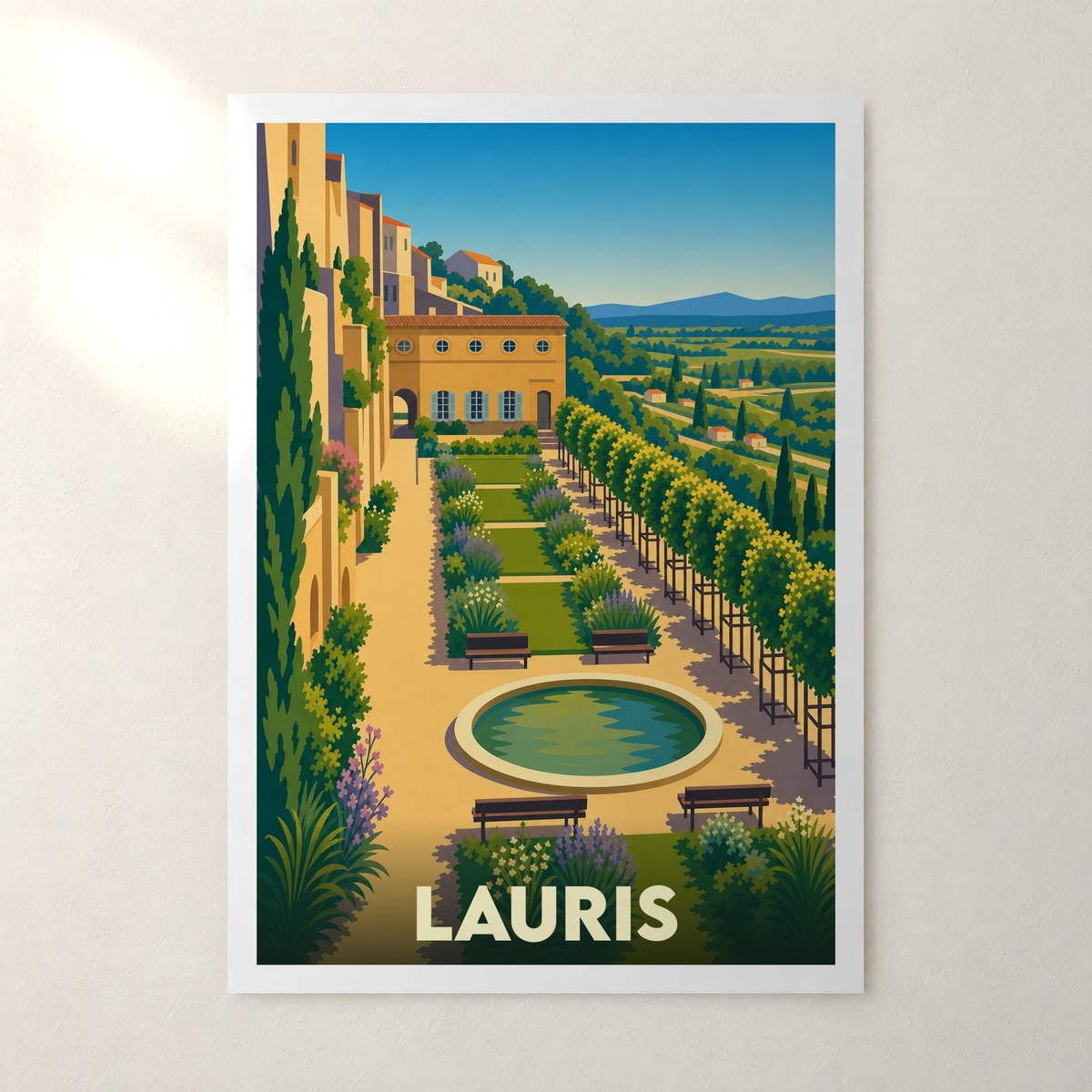 Affiche Lauris – sans cadre, accrochée au mur
