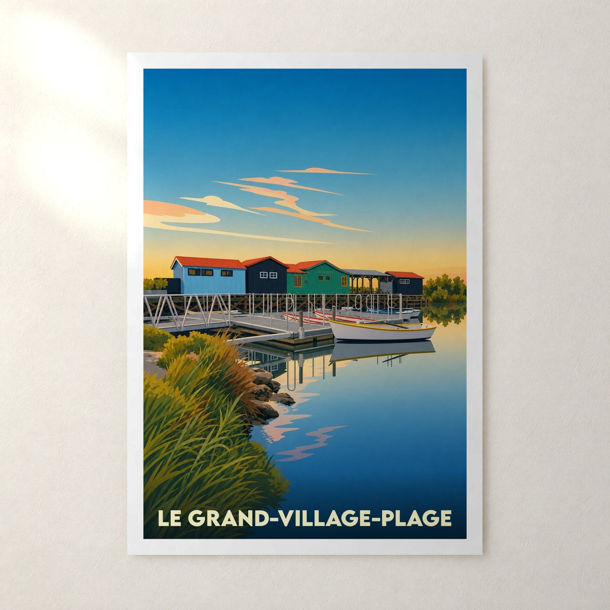 Affiche Le Grand-Village-Plage – sans cadre, accrochée au mur