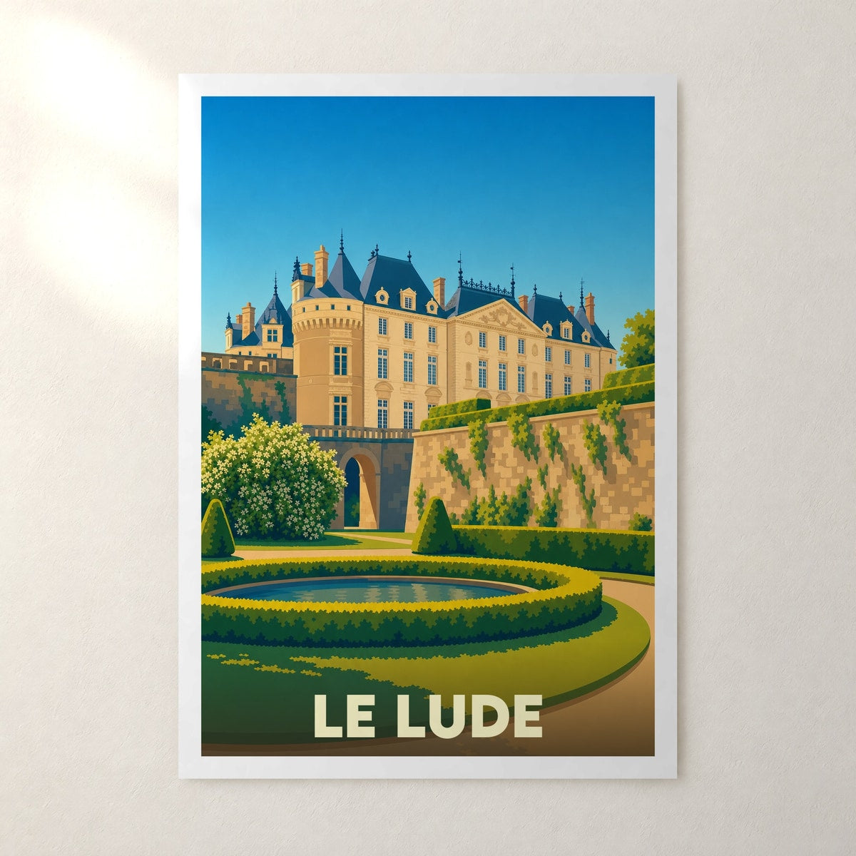 Affiche Le Lude – sans cadre, accrochée au mur