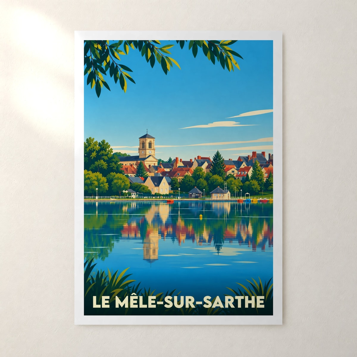 Affiche Le Mêle-sur-Sarthe – sans cadre, accrochée au mur