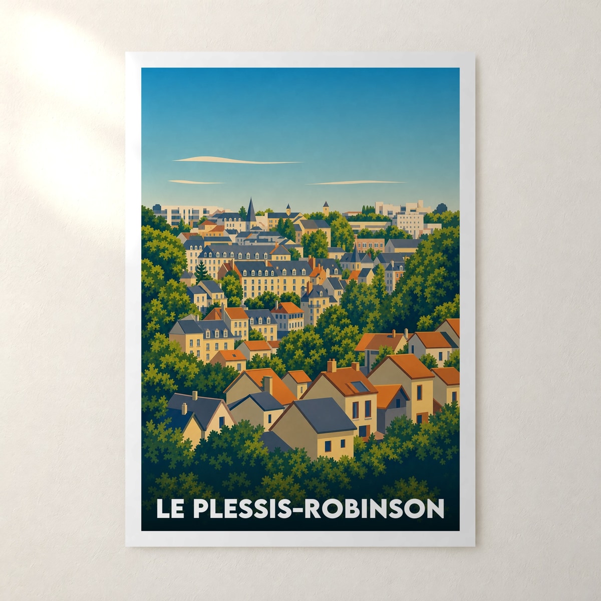 Affiche Le Plessis-Robinson – sans cadre, accrochée au mur